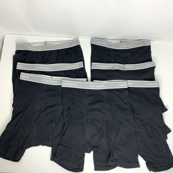 Hanes Mens Comfort Flex Boxer Briefs Size Small Black 7 Pack Tagless - Picture 6 of 6